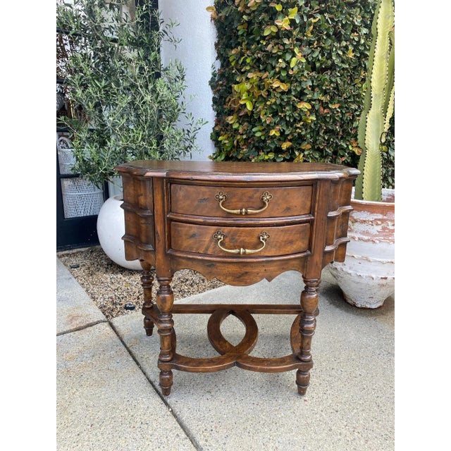 Mid 20th Century Vintage Oak Demi Lune Table For Sale - Image 10 of 11