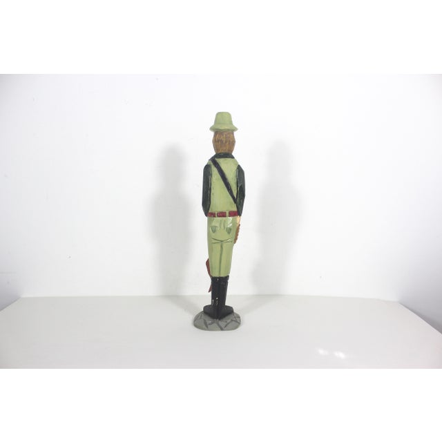 Wood Vintage Hand Carved Wood Fisherman Folk Art For Sale - Image 7 of 9