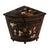 Elegant Chinese corner cabinet featuring painted scenes of courtly ladies with stunningly inlaid stone and painted gold...