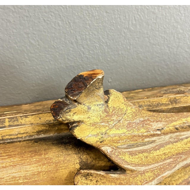 Gold Antique 19th Century French Empire Giltwood Gesso Mantel Mirror With Foxed Glass For Sale - Image 8 of 16