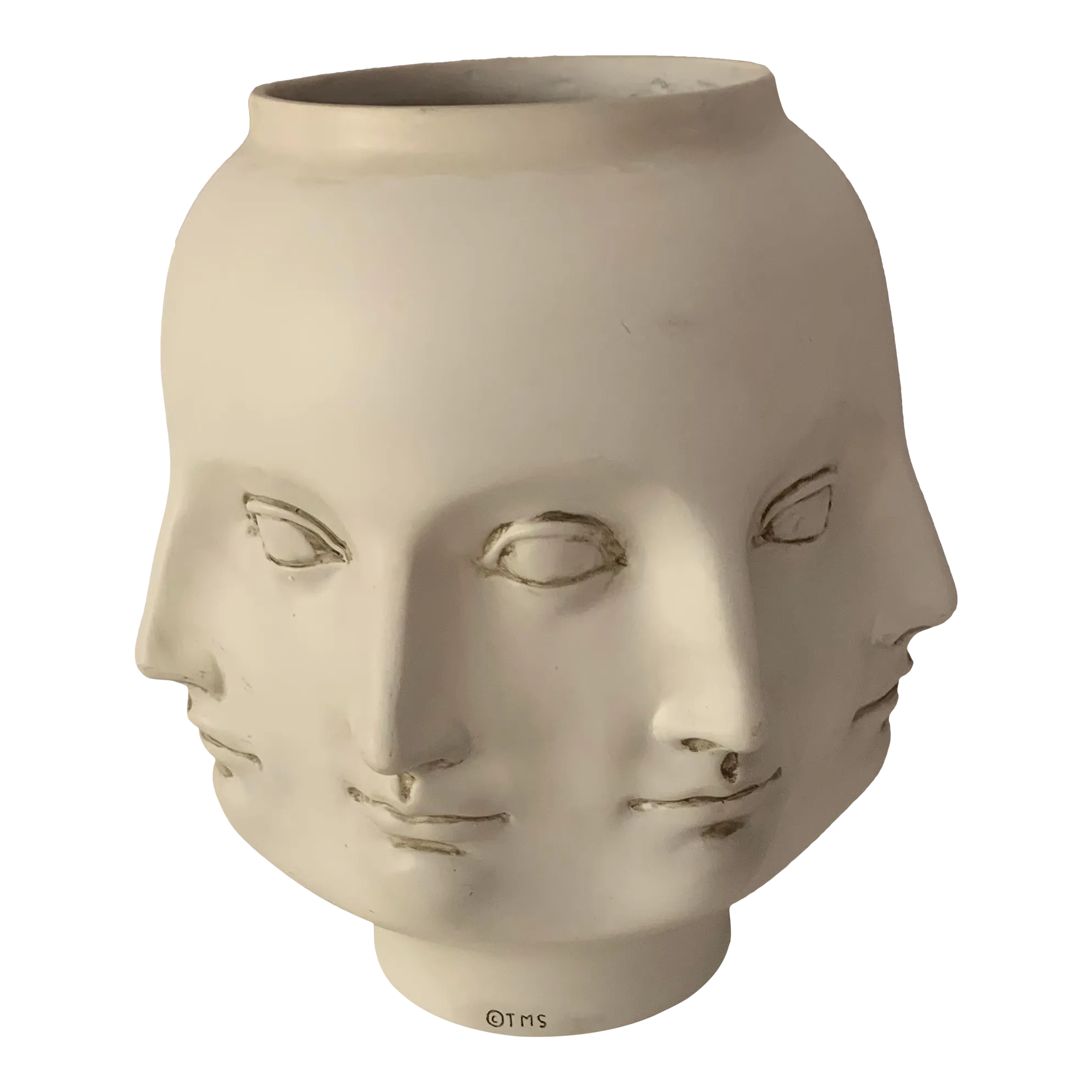 Abstract Fornasetti Style Sculpture TMS Perpetual Face Vase 2005