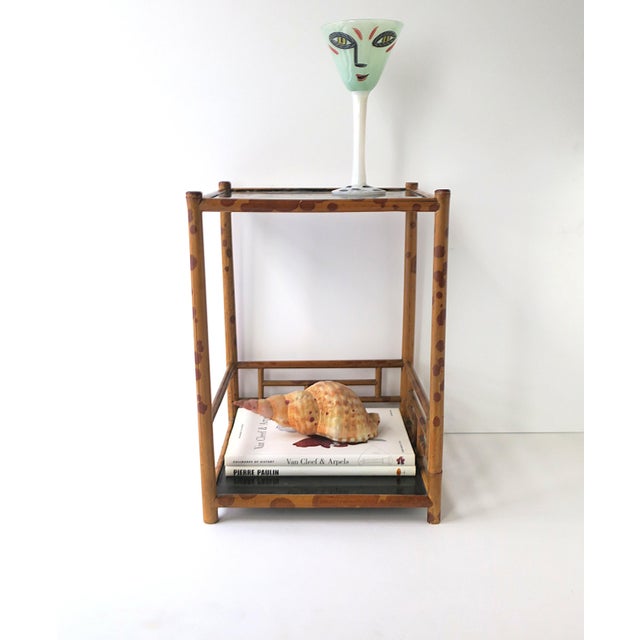 Mid 20th Century Bamboo Side Drinks Table or Plant Stand With Shelf For Sale - Image 5 of 12