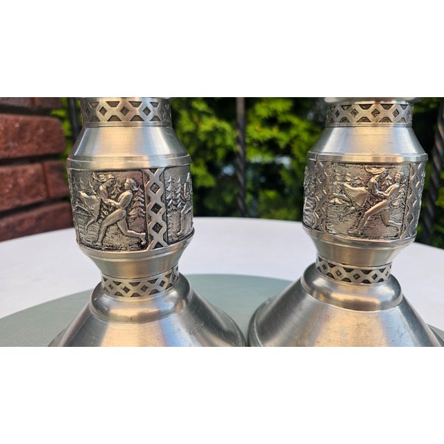 Vintage Pewter Candlesticks, 1970s, Set of 2 For Sale - Image 6 of 9