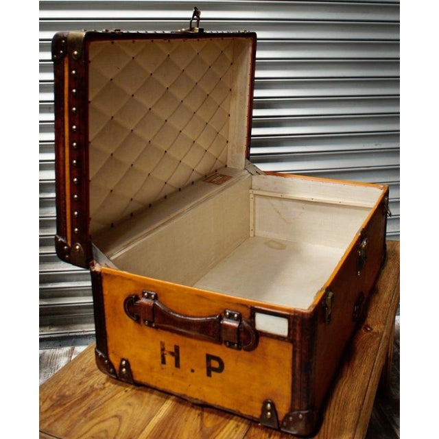 Orange Steamer Trunk from Louis Vuitton, 1910 For Sale - Image 16 of 18