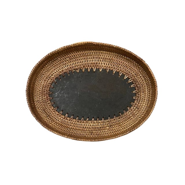 Vintage Iris Apfel Owned Indonesian Wicker Basket Box With Carved Wood Frog For Sale - Image 9 of 11