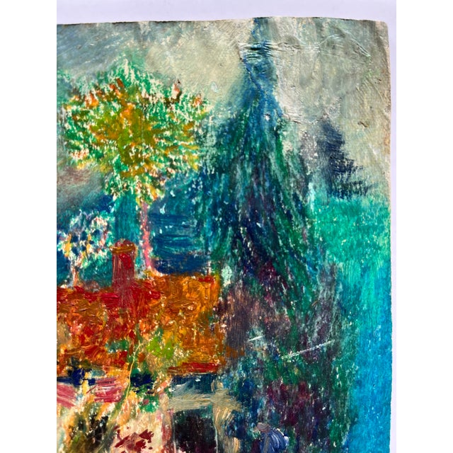 Garden Cottage Acrylic Painting on Board, Signed, 1990s, 10x8 For Sale - Image 4 of 8