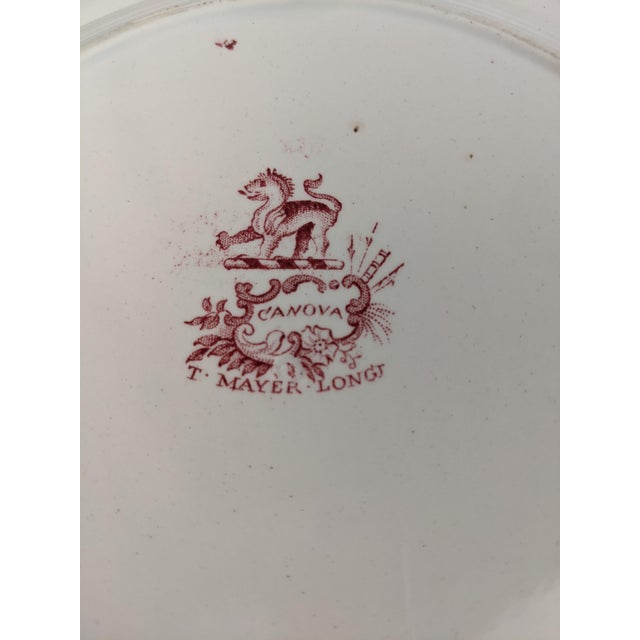 Antique Staffordshire Red Transferware Canova Plates by T. Mayer, Set of 6 For Sale - Image 10 of 15