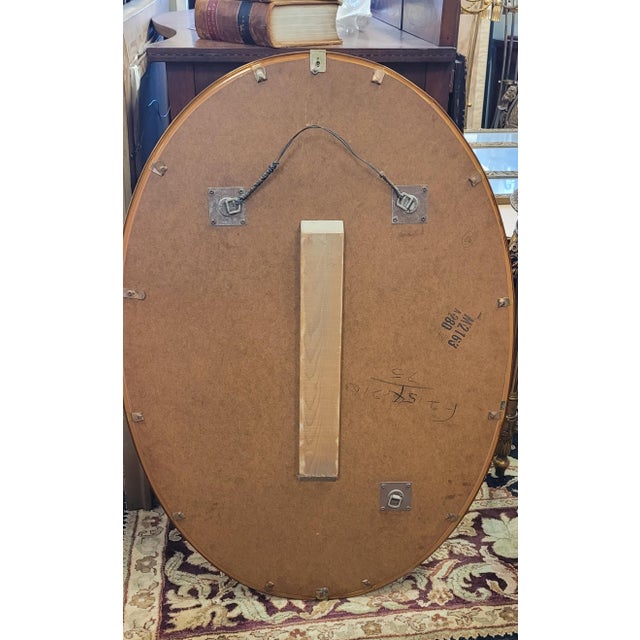 Transparent 1950s Mid Century Modern Large Oval Mirror For Sale - Image 8 of 8