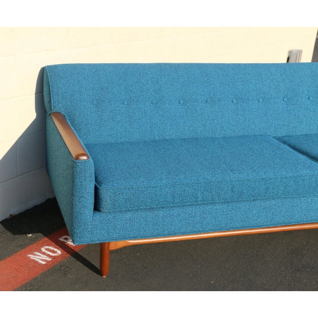 Wood Mid-Century Large Sofa For Sale - Image 7 of 12