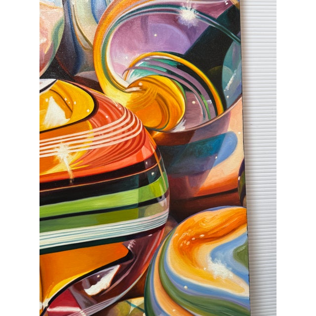 Patrick Bailey's Marbles Oil on Canvas, Signed For Sale - Image 4 of 12