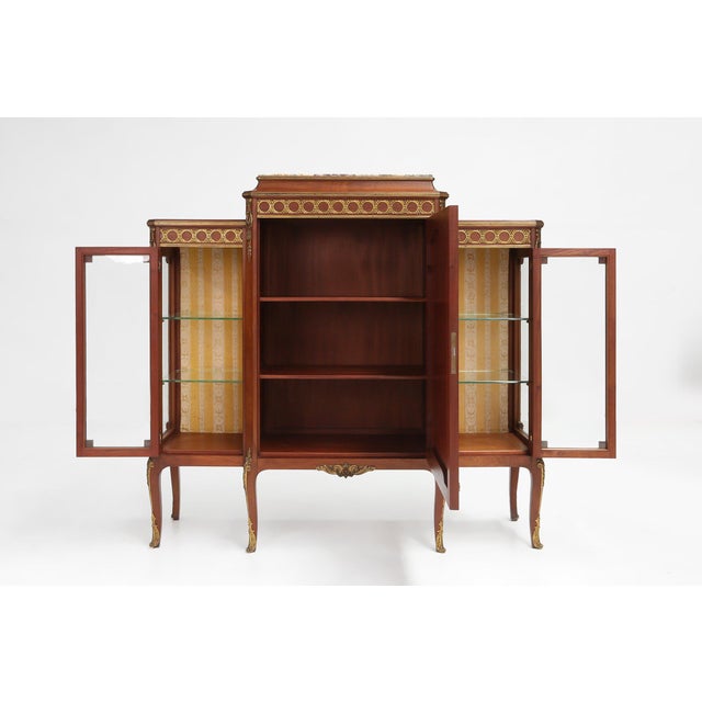Brown Louis XVI Display Cabinet in Marquetry with Light, France, 1850s For Sale - Image 8 of 18