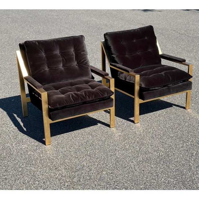 Mid-Century Modern Worlds Away Cameron G Flat Bar Lounge Chair Pair For Sale - Image 3 of 10