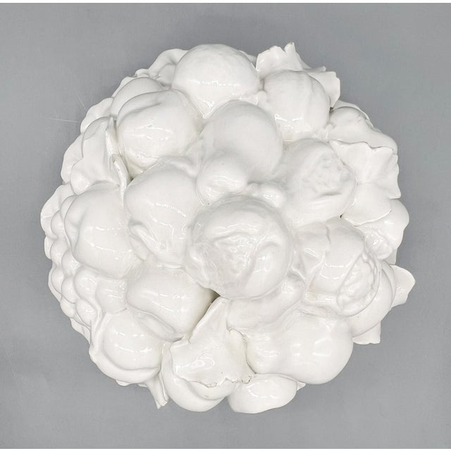 Italian White Ceramic Grape Tureen or Covered Bowl - Blanc De Chine - Mid Century, Neoclassical, Hollywood Regency For Sale - Image 13 of 18