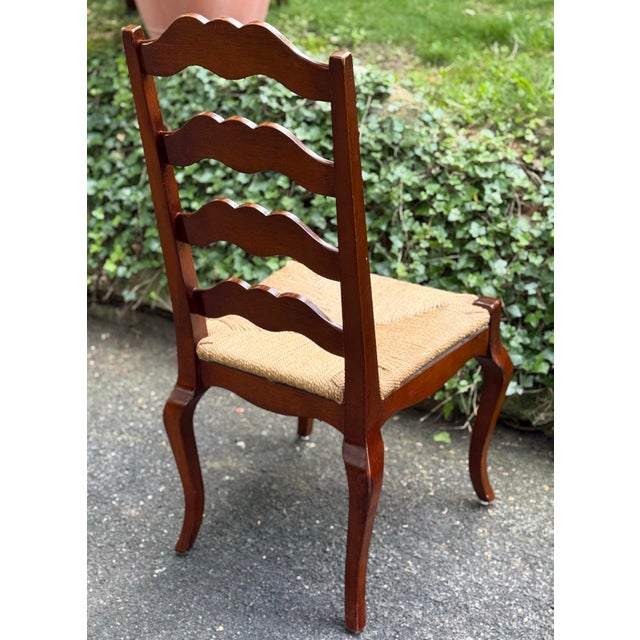 Late 20th Century French Farmhouse Ladderback Chairs - Set of 4 For Sale - Image 9 of 11