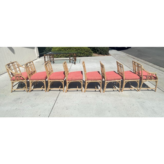Baker McGuire Rattan Dining Chairs, Balboa Collection a Set of Eight For Sale In San Diego - Image 6 of 18