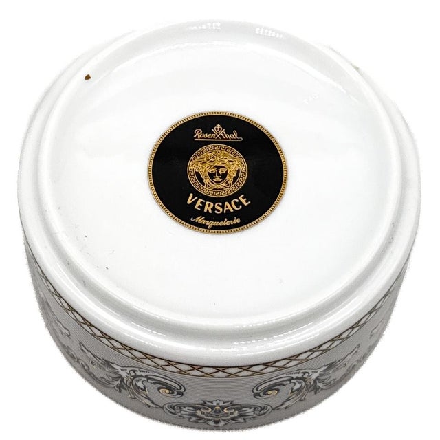 1990s Rosenthal Meets Versace "Marqueterie" Porcelain Round Covered Trinket Box For Sale In Los Angeles - Image 6 of 8
