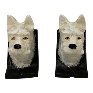 Vintage Scottie Dog Cast Iron Bookends - a Pair For Sale