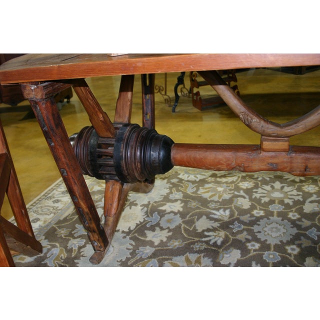 Early 1900s Antique "Ranch Table" Mesquite With Four Chairs - Set of 5 For Sale - Image 10 of 18