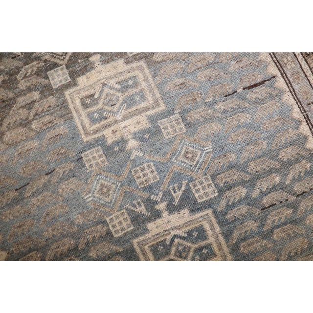 a gray blue toned 1920s Persian Kurd Bidjar Rug