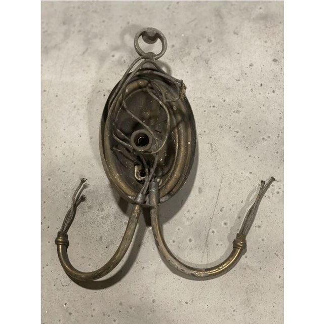 Antique Neoclassical Sconce Plate Base Part Double Arm For Sale - Image 4 of 4
