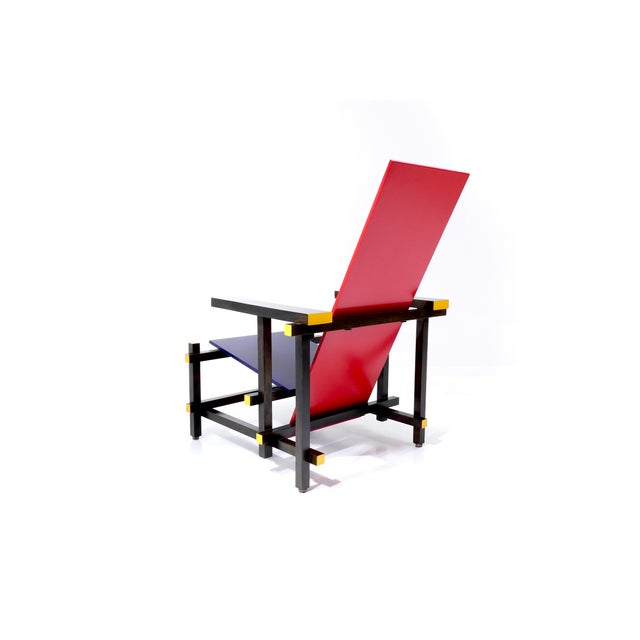 Vintage Red and Blue Chair by Gerrit Thomas Rietveld for Cassina, 1970s For Sale - Image 14 of 18