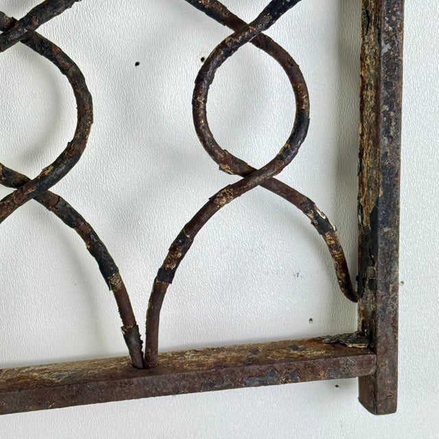 Metal Early 20th Century Architectural Salvage New York City Metal Window Grate in Multi Design Bent Wires For Sale - Image 7 of 15