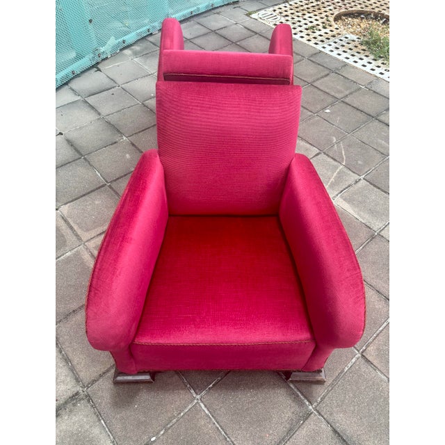 Pair of Scandinavian Art Deco Lounge Chairs, Curved Upholstered Club Chairs, 1930s For Sale In Miami - Image 6 of 10