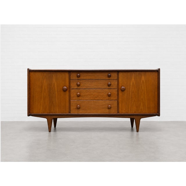 Mid-Century Modern Mid Century Modern Teak Credenza by A. Younger Ltd. | Vintage Sideboard, Made in England, C. 1960’s For Sale - Image 3 of 15