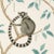 Sanderson Ringtailed Lemur Wallpaper in Stone/Eucalyptus For Sale