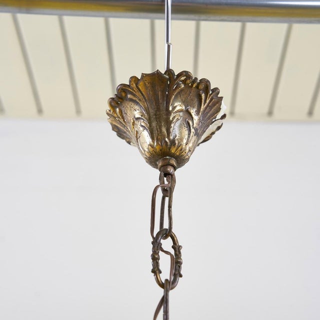 1930s Metal and Glass Chandelier For Sale - Image 5 of 10