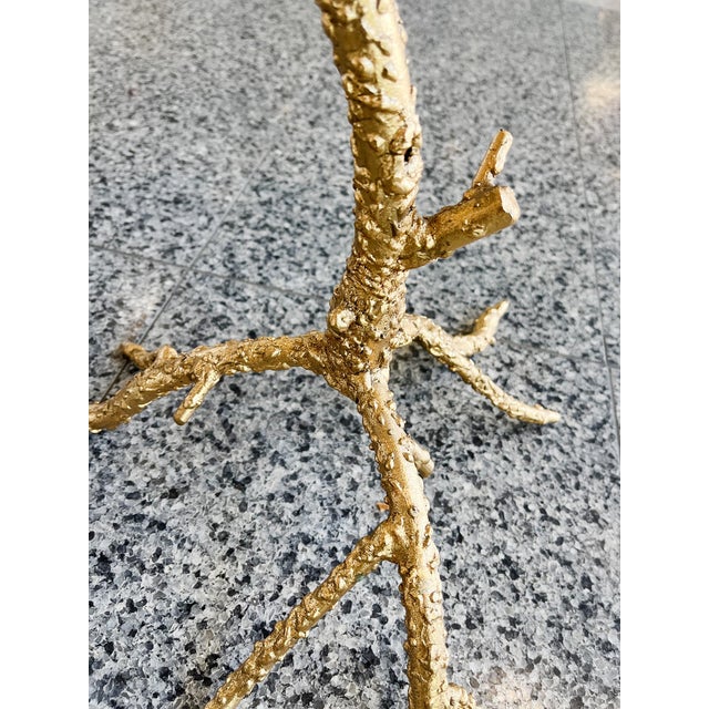 Gold White Quartz & Gilt Metal Cocktail Table For Sale - Image 8 of 9