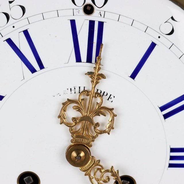 Triptych Clock & Candleholders in Bronze, France, 19th Century, Set of 3 For Sale - Image 4 of 16