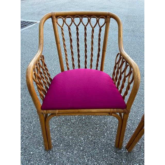 Brown Jordan 1980s Twist Braided Bamboo Side Chairs - Set of 2 For Sale - Image 4 of 7