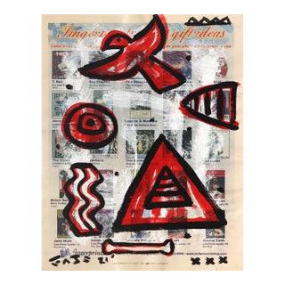 Decode This Please - Original Pop Street Art Acrylic Painting on Newspaper by Gary John For Sale