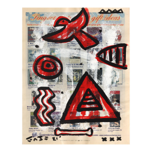 Decode This Please - Original Pop Street Art Acrylic Painting on Newspaper by Gary John