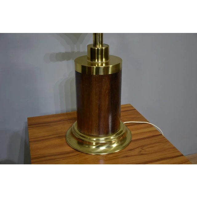 Brass and Wood Table Lamp, Italy, 1970s For Sale - Image 6 of 8