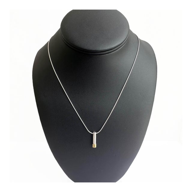 Frederic Duclos Necklace in Sterling Silver With Gold Accent – Adjustable 18-20" For Sale