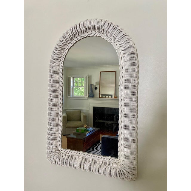 White Rattan Arch Wall Mirror Chairish