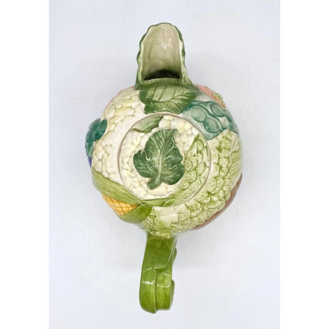 1980s Fitz & Floyd Trompe L’Oeil Garden Vegetables Teapot – Whimsical Ceramic Decor For Sale In Houston - Image 6 of 11