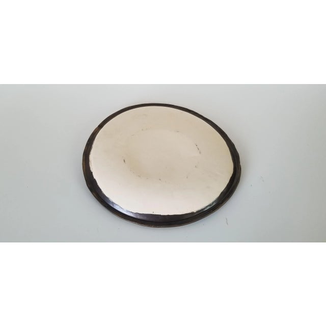 80s Vintage Handcrafted Free-Form Decorative Art Pottery Dish For Sale - Image 9 of 10