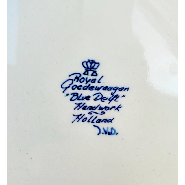 Mid-Century Modern Blue Delft Wall Plate from Royal Goedewaagen, 1950s For Sale - Image 3 of 12