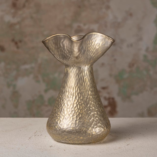 Gold Austrian Iridescent Glass Vase For Sale - Image 8 of 8