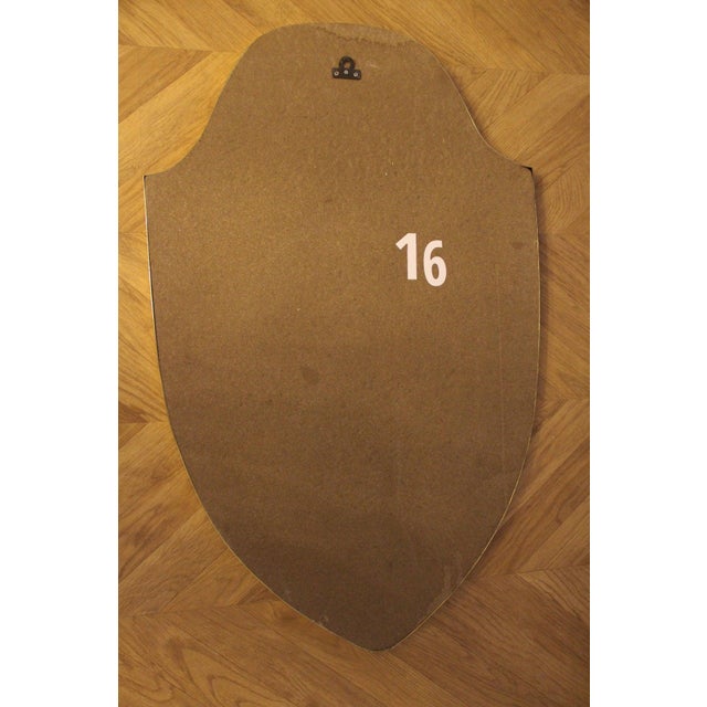 Modernist Shield-Shaped Brass Wall Mirror in the style of Gio Ponti, Italy, 1950s For Sale - Image 14 of 18