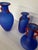 1990s Satin Blue Vases from Franco Moretti, 1990s, Set of 3 For Sale - Image 5 of 8