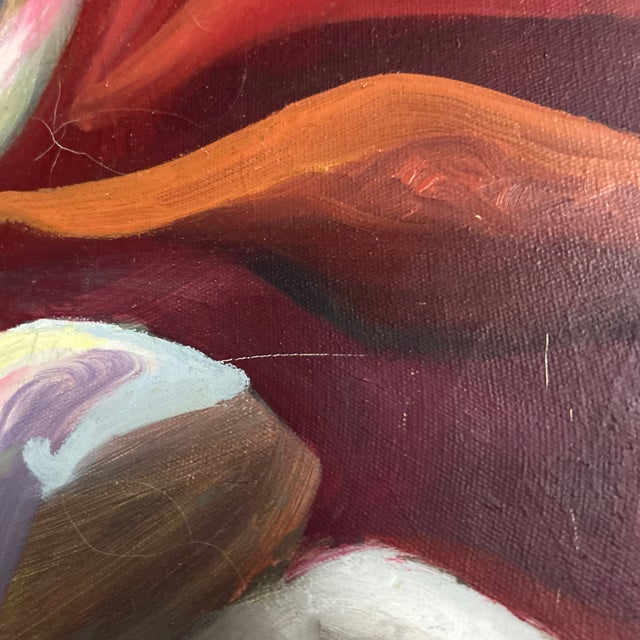 Textile 1970’s Abstract Impressionist Nude Figure Painting For Sale - Image 7 of 7