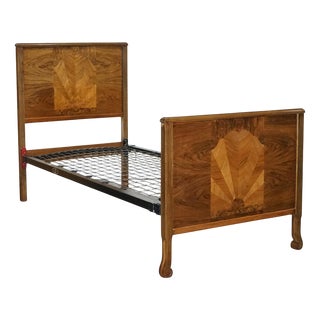 Art Deco Burr Walnut Single Bed For Sale