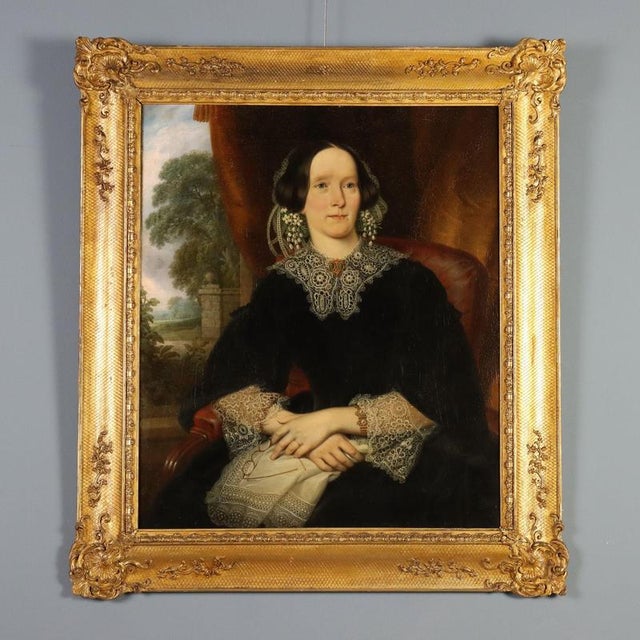 Portrait of a Lady, Oil on Canvas For Sale - Image 13 of 13