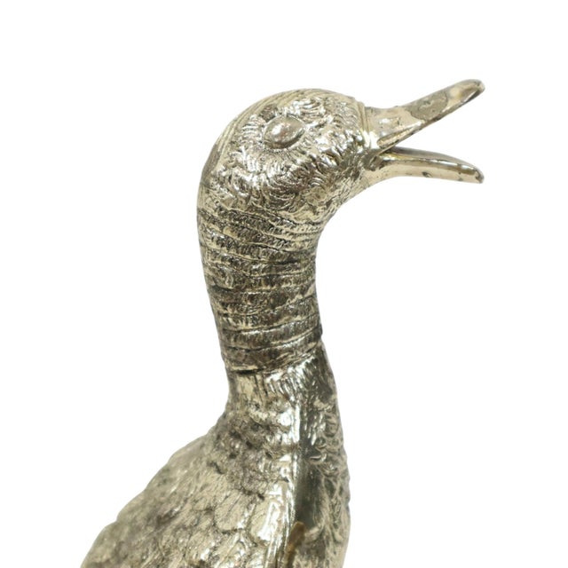 Silver-Colored Duck Sculpture in the style of Mauro Manetti, 1970s For Sale - Image 6 of 11