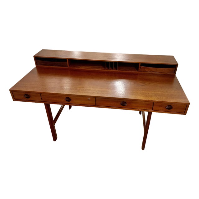1960s Mid Century Danish Modern Teak Desk Attributed to Peter Lovig For Sale