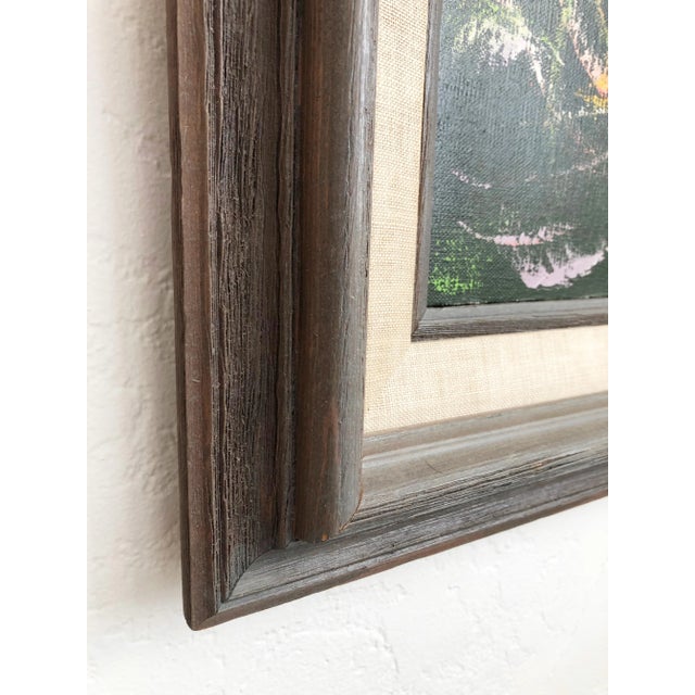 Vintage Pastel Floral Oil Painting For Sale - Image 9 of 11